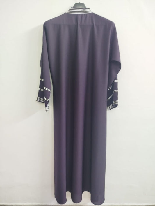 Classic Doori Work Deep Purple Abaya