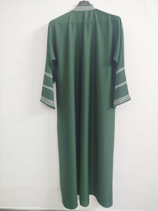 Classic Doori Work Green Abaya