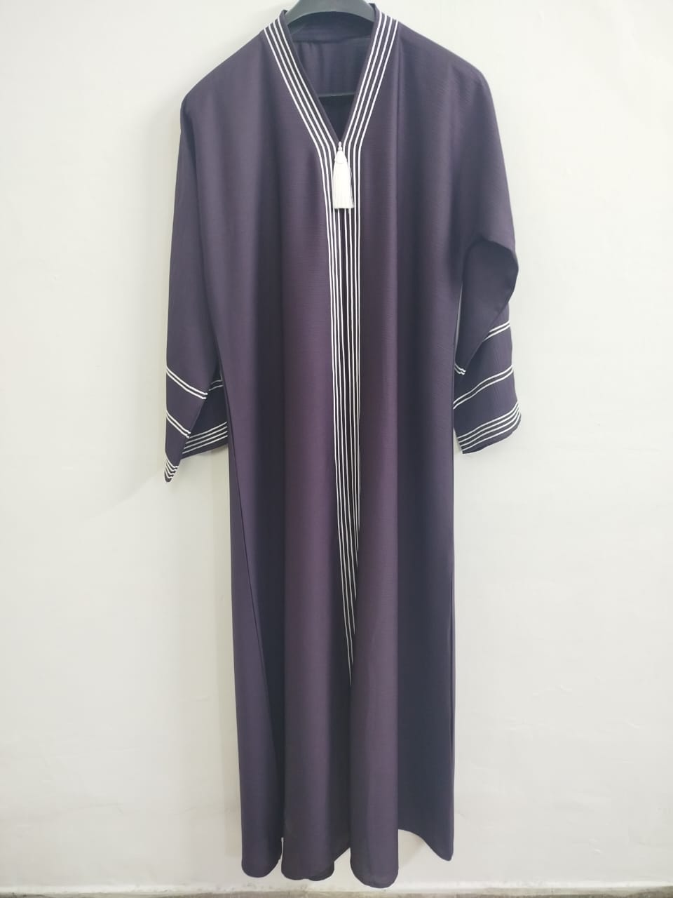 Classic Doori Work Deep Purple Abaya