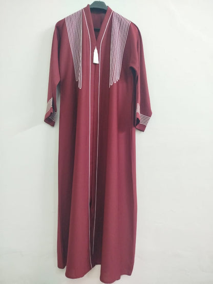 Elite Shoulder-Doori Mehroon Abaya