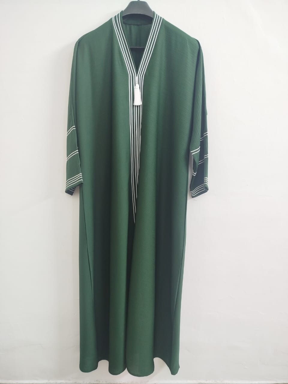 Classic Doori Work Green Abaya
