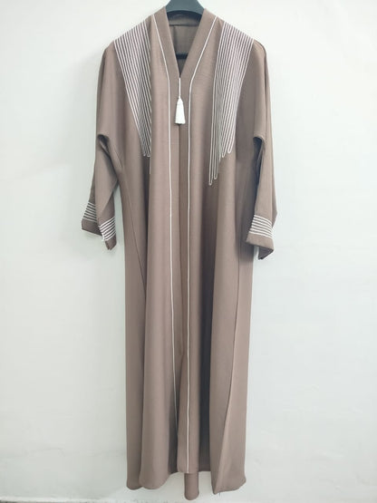 Elite Shoulder-Doori Coffee Abaya