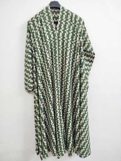Wave Pattern Soft Chiffon Printed Abaya