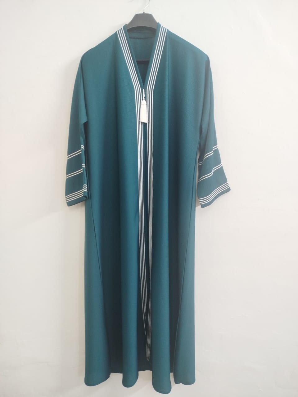 Classic Doori Work Sea Green Abaya