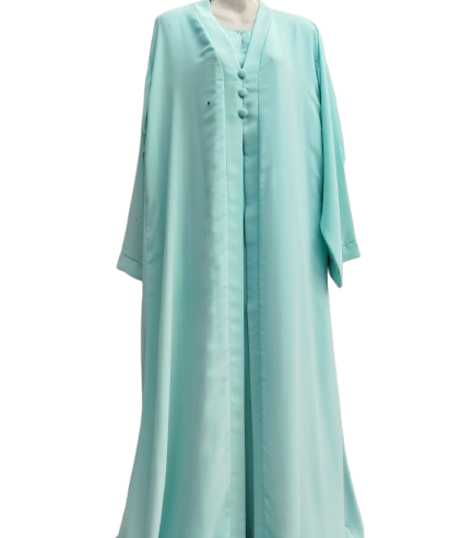 Aqua Front-Open Abaya